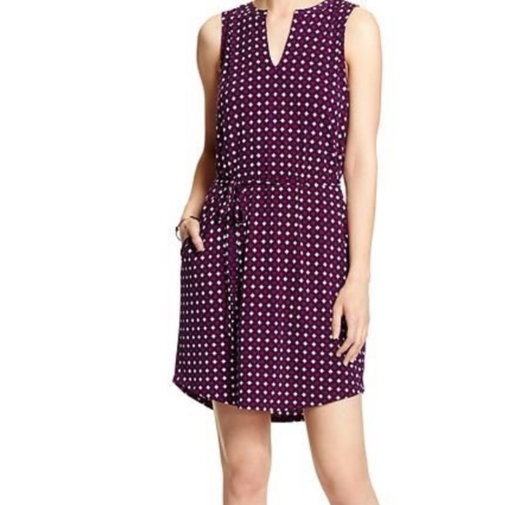 Banana Republic Paisley Printed Tie Waist Dress Size S Sleeveless V-Neck Office - Picture 10 of 10